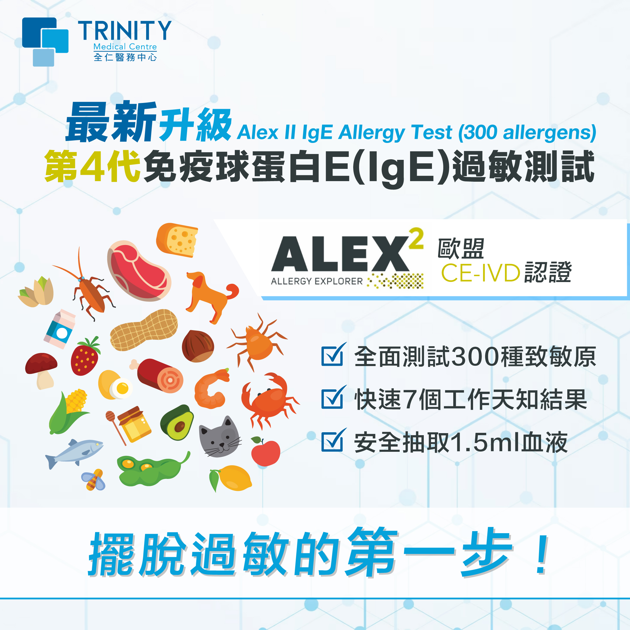 ALEX2最新第4代免疫球蛋白E (IgE) 過敏測試